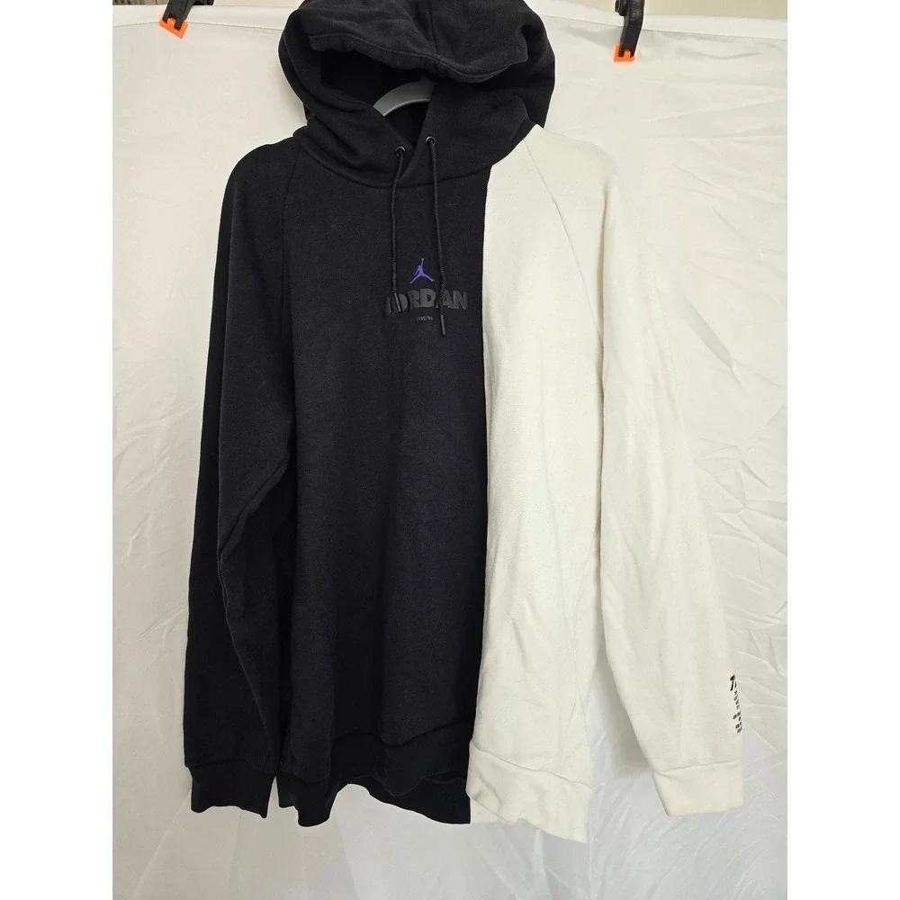Vintage Jordan Brand Colorblock Hoodie Black White Mens‎ XL Basketball Style